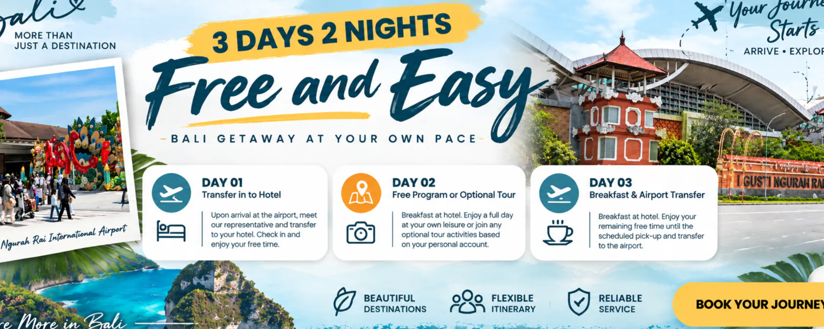 3 Days 2 Nights Bali Free and Easy Package Tour