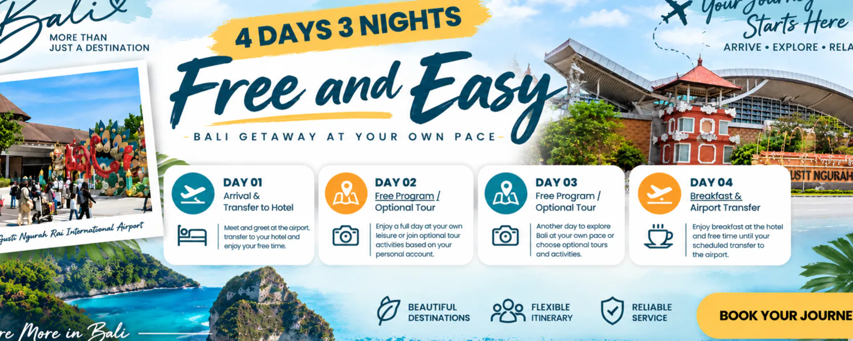 4 Days 3 Nights Bali Free and Easy package Tour